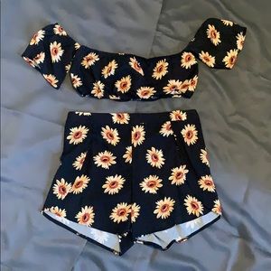 Two Piece Sunflower Outfit